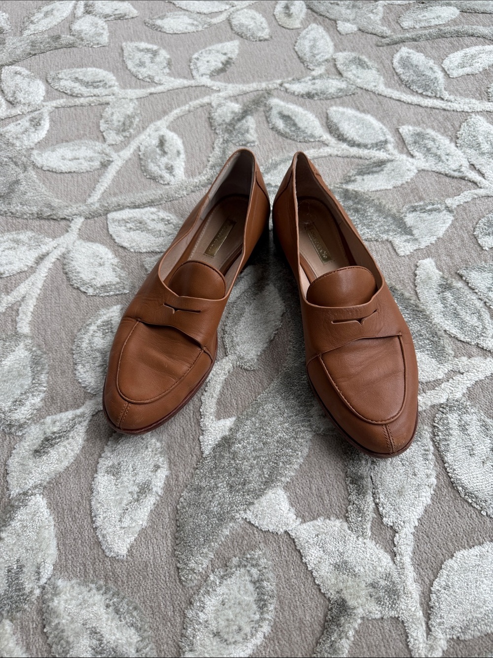 Louise et Cie Tan Leather Penny Loafers
